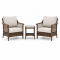 3-teiliges Polyrattan-Set in Braun und Beige – 2 Sessel 69 x 73 x 85 cm und Tisch 45 x 45 x 50 cm