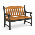 Gartenbank aus Holz mit Armlehnen für 2 Personen, Braun/Anthrazit, 120 x 60 x 90 cm